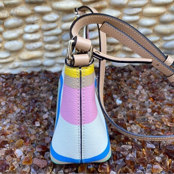 KATE SPADE Dune Striped Millie Grove Street Crossbody Bag Leather Multicolor EUC - Picture 10 of 16